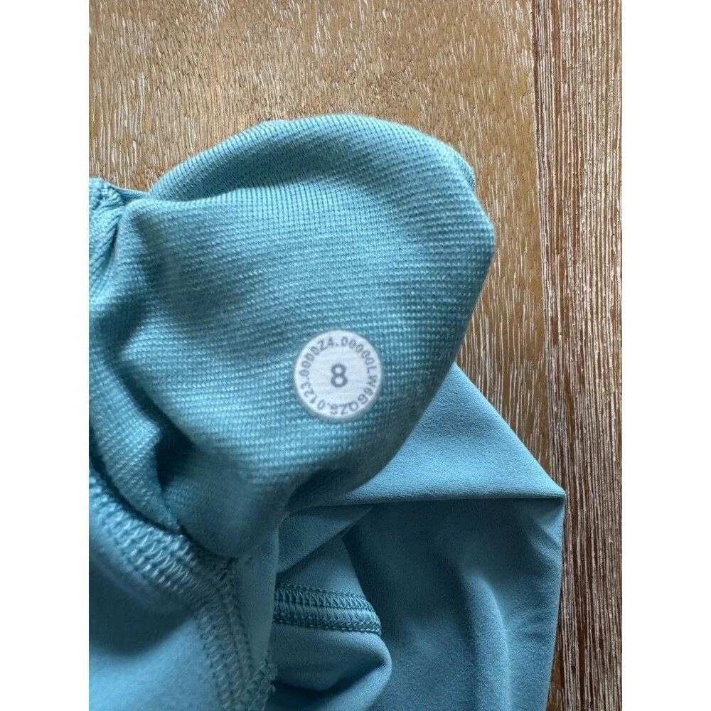 Lululemon Wunder Train High Rise Leggings Size 8 Teal Aqua Turquoise EUC 23.5”